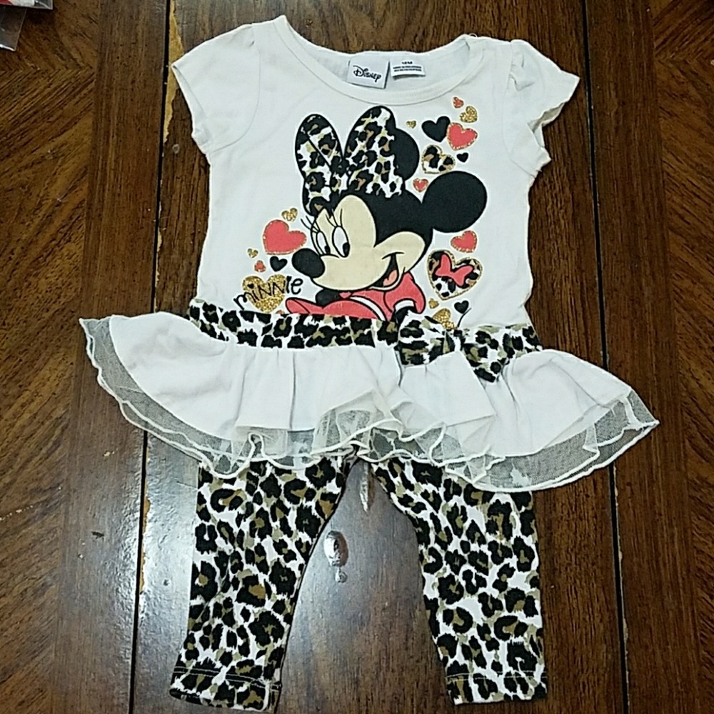 Minnie Mouse Skirted Tee Shirt and Leggings